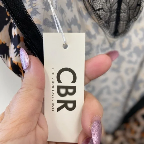 CBR Leopard Print Lace Trim Slip size xl fits like a medium - Picture 5 of 9